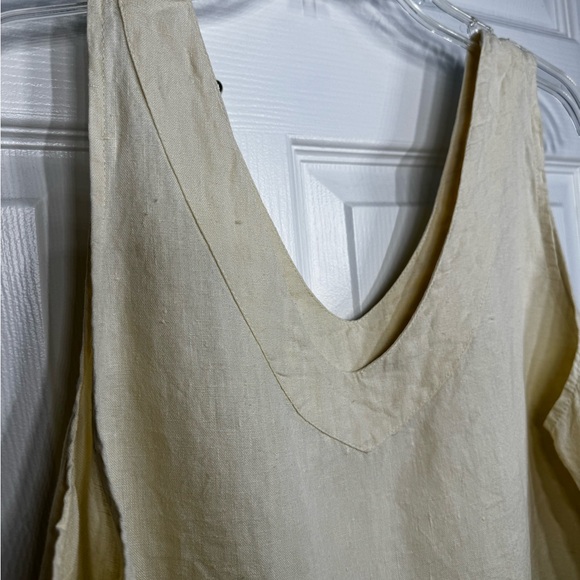 Flax linen cream tank top medium - Picture 4 of 8